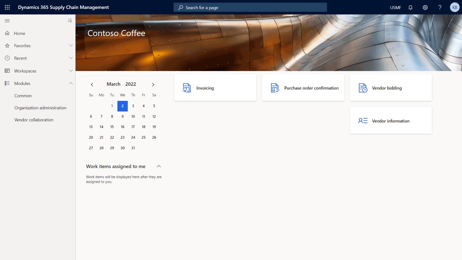screenshot of Dynamics 365 Supply Chain Management